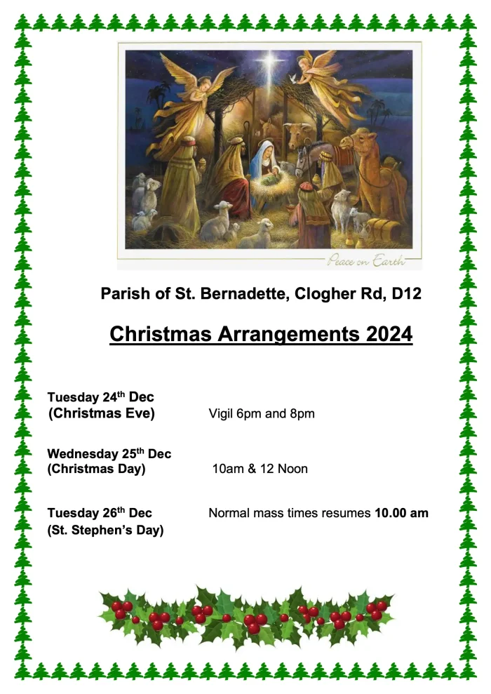 Christmas Arrangements 2024 Timetable